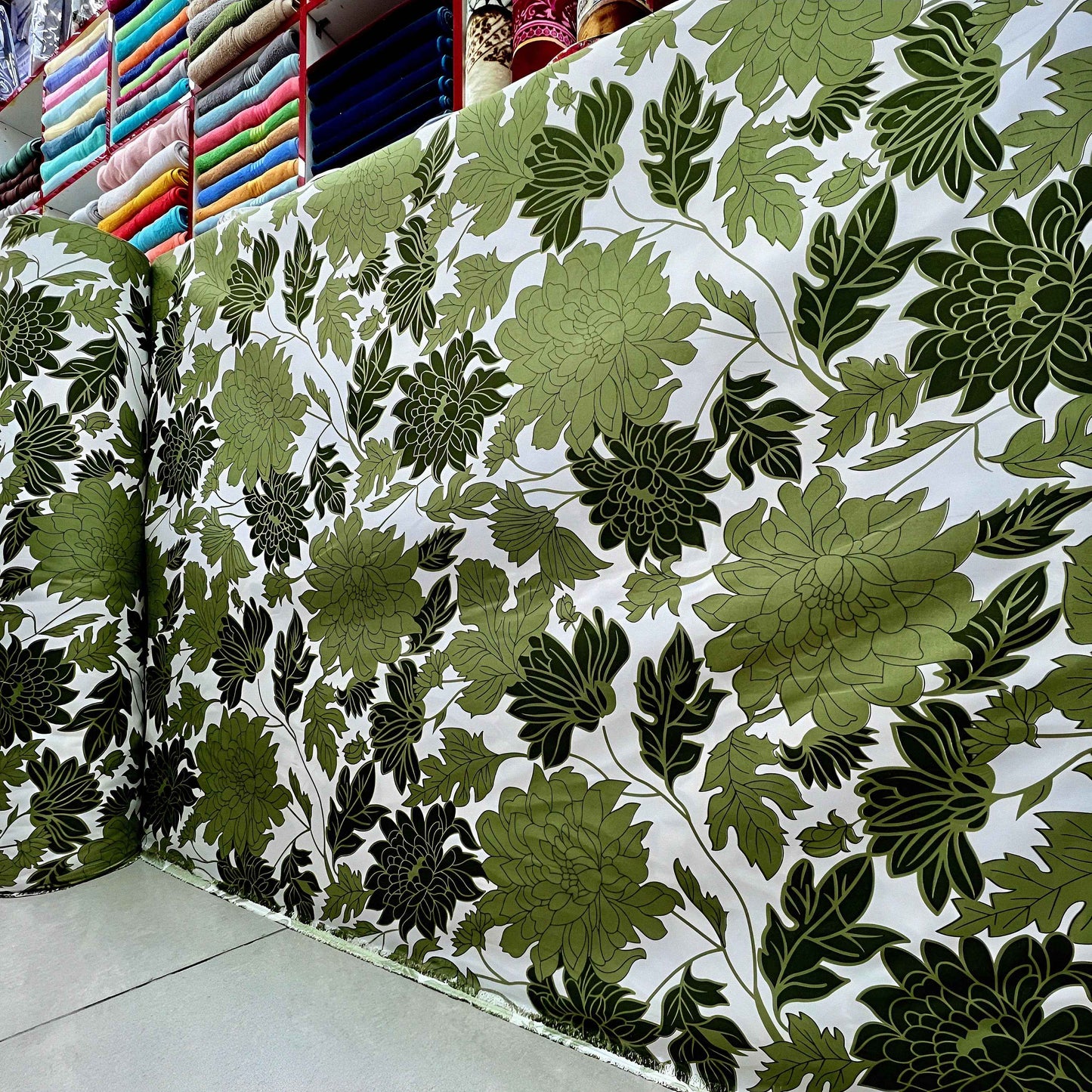 Premium Blue Printed Bedsheet Fabric Roll Wholesale UAE | Luxury Bedding Fabric Dubai