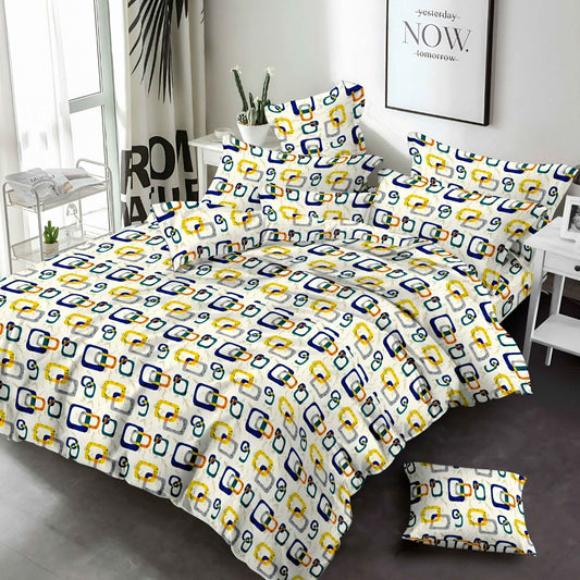 Modern Geometric Bedsheet – Premium Cotton Blend Bedding Rolls UAE - Julanar Home Decor