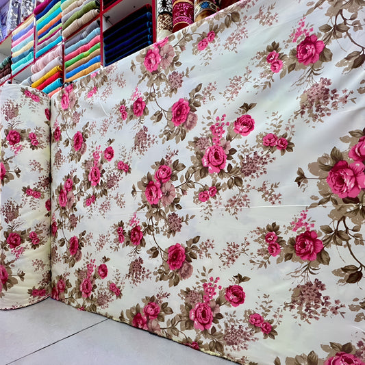 Wholesale Bedsheet Rolls: Elevate Your Space with Elegant Pink Rose Floral Designs - Julanar Home Decor