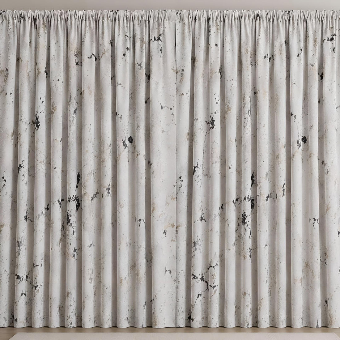 Luxury marble-print blackout curtains for Dubai homes — custom window curtains by Julanar Home Decor