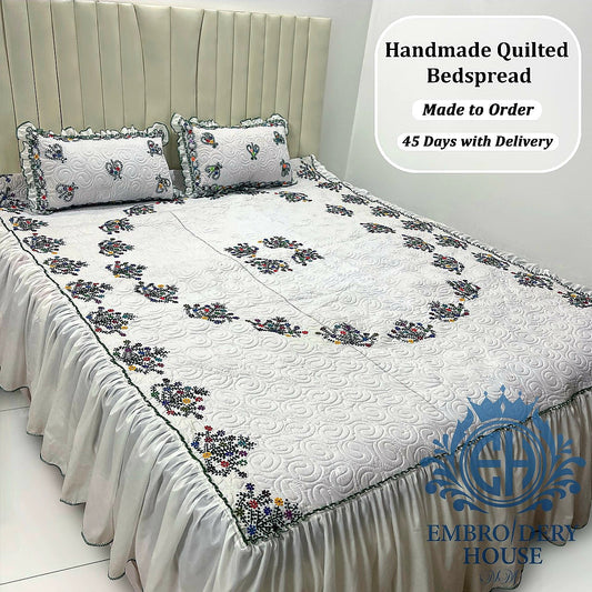Embroidery Bedspread Dubai: Luxury Floral Embroidered Bedspread Sets for Timeless Elegance - Julanar Home Decor