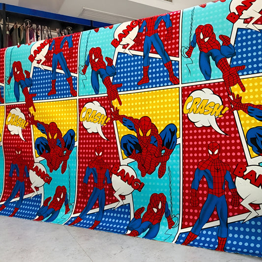 Spider Man cartoon kids bedsheet fabric roll for wholesale in UAE Dubai