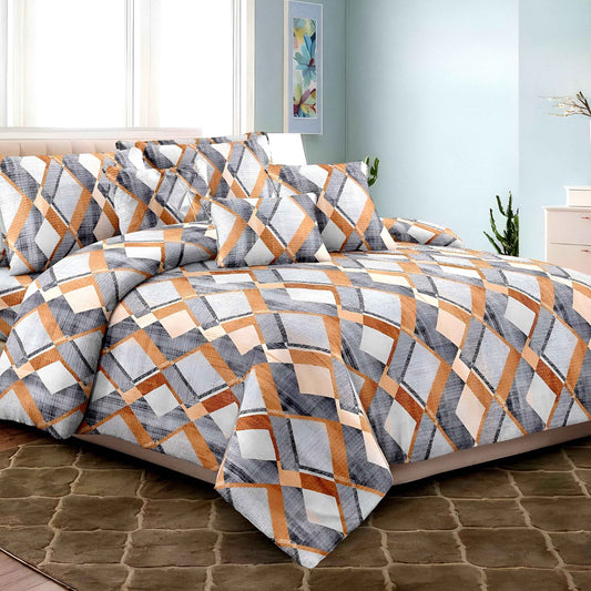Luxury geometric bedsheet set for guest bedroom in Dubai villa — elegant bedding UAE | Julanar Home Decor