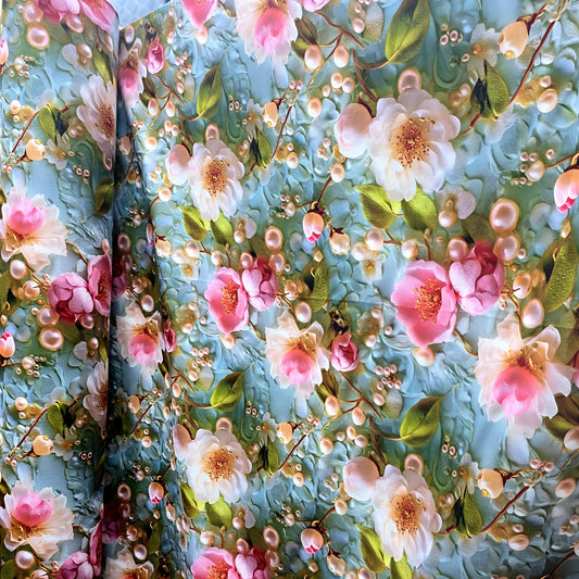 Luxury 5D floral bedsheet fabric roll wholesale UAE