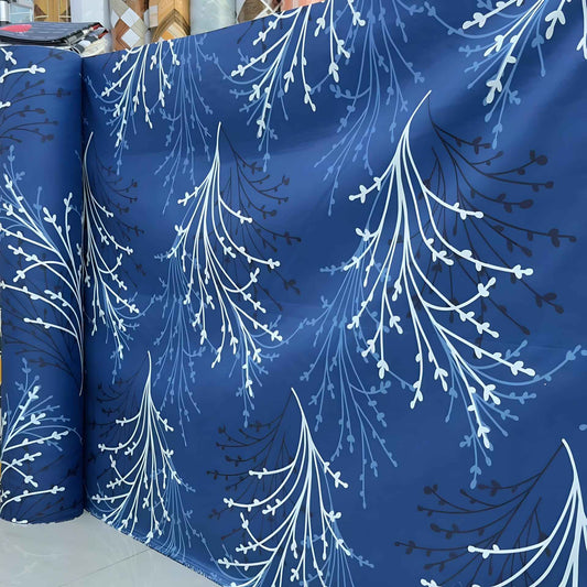 Blue Floral Printed Bedsheet | Soft Bedding Fabric UAE