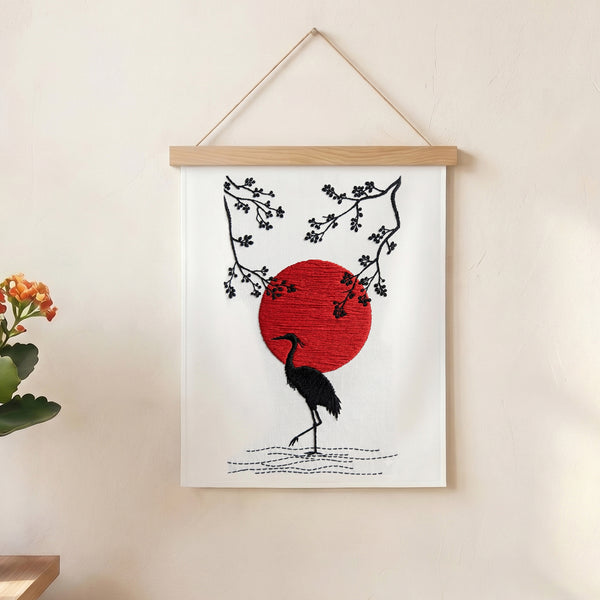 Elegant Crane Sunset Wall Art – A Touch of Serenity for Your Space - Julanar Home Decor