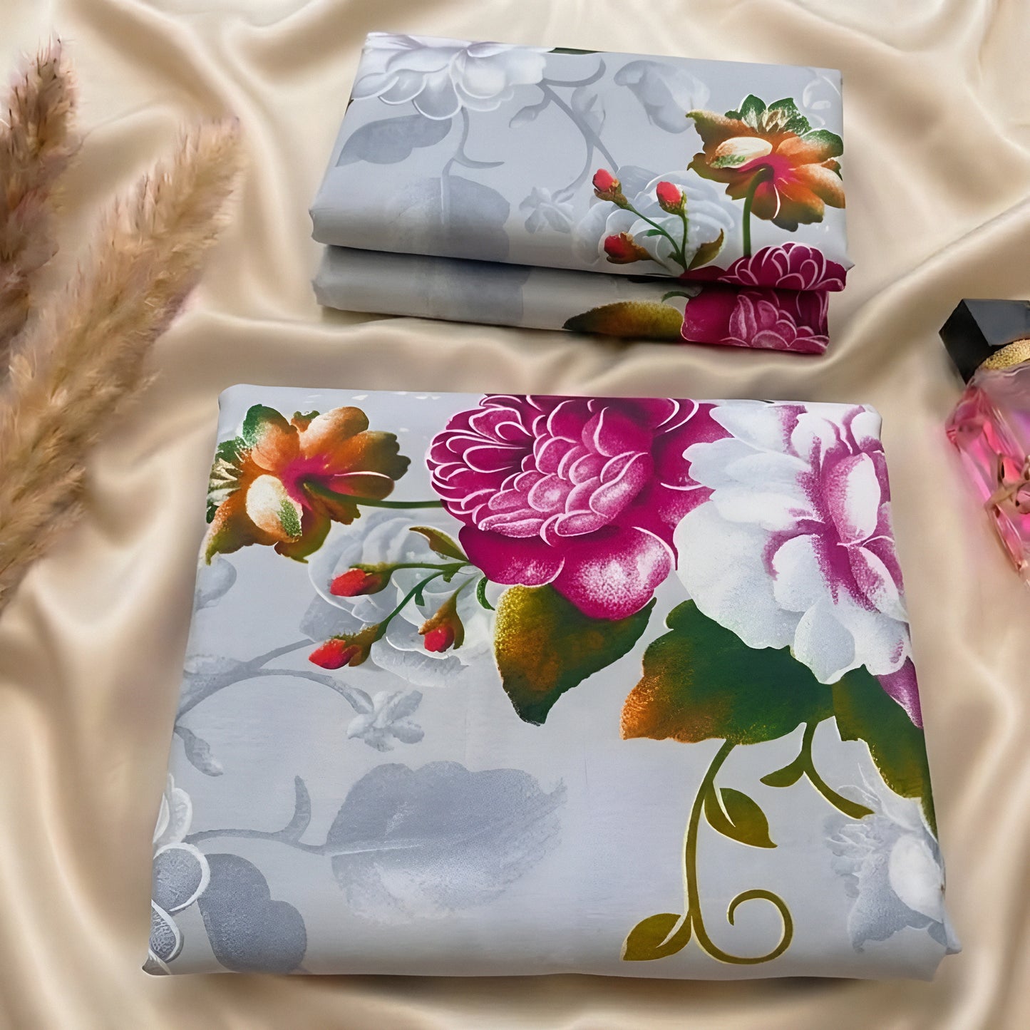 Luxury Red Floral Bedsheet Set – Wholesale Available In UAE Dubai