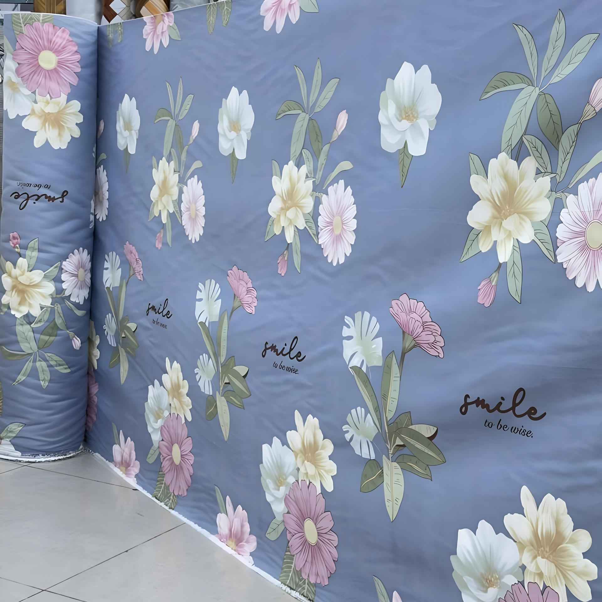 Blue Floral Printed Bedsheet | Soft Bedding Fabric UAE