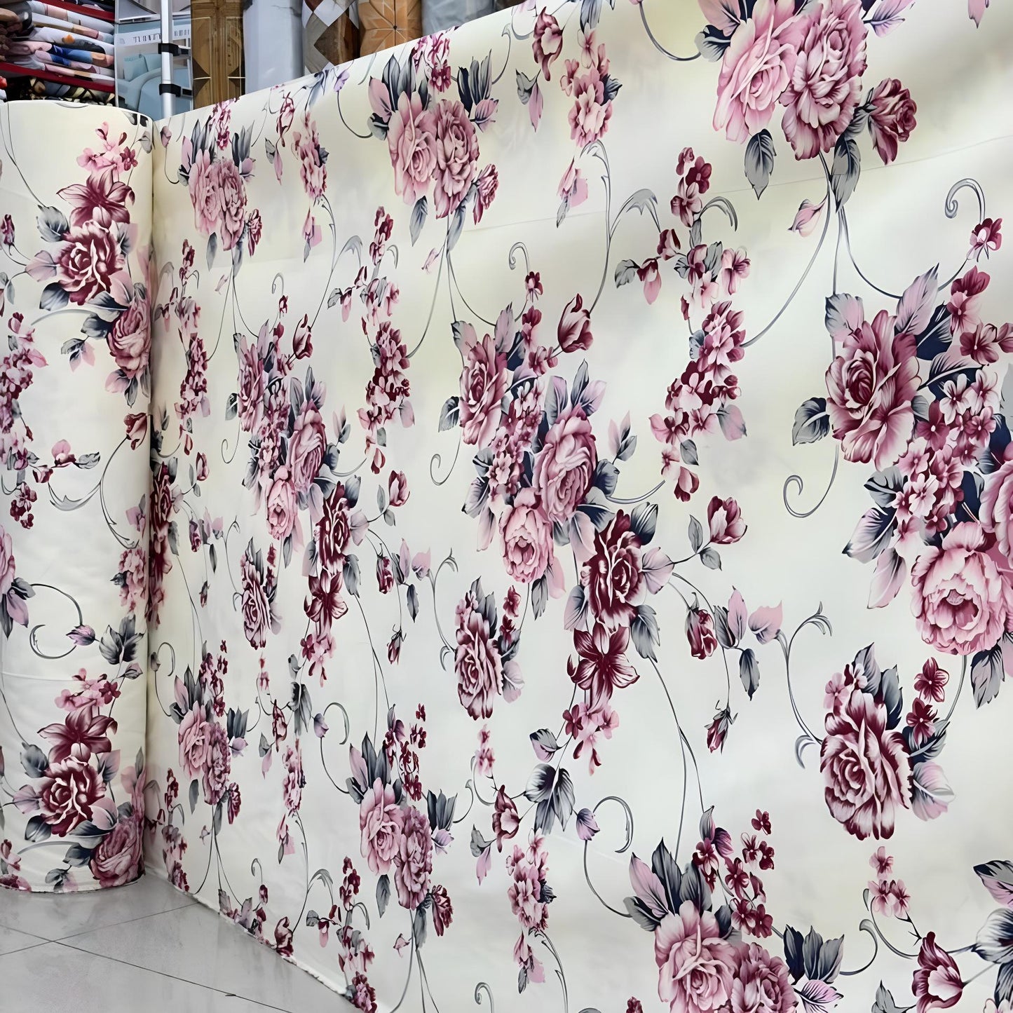 Drap-housse imprimé floral bleu | Tissu de literie doux EAU