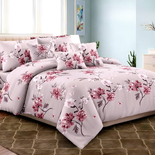 Luxury floral printed Julanar bedsheet set for modern bedroom