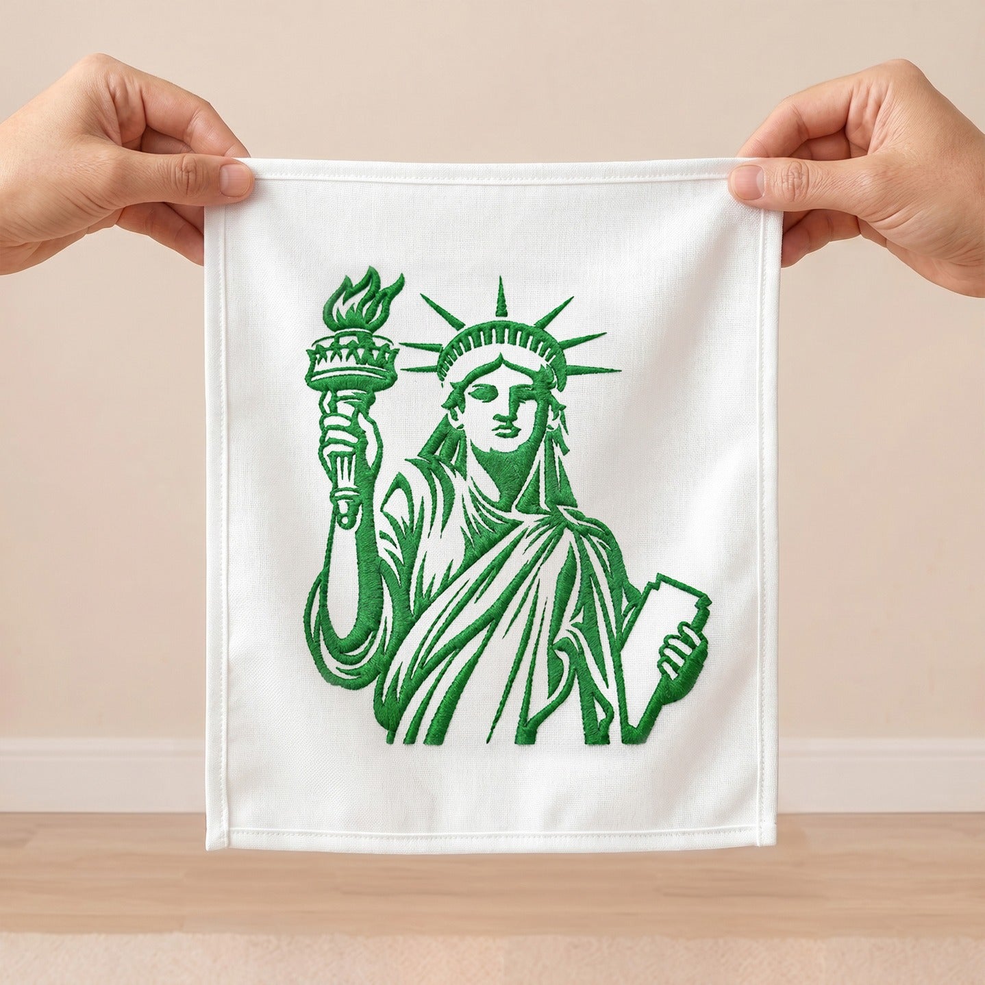 Liberty Wall Decor – Handmade Embroidered New York Art - Julanar