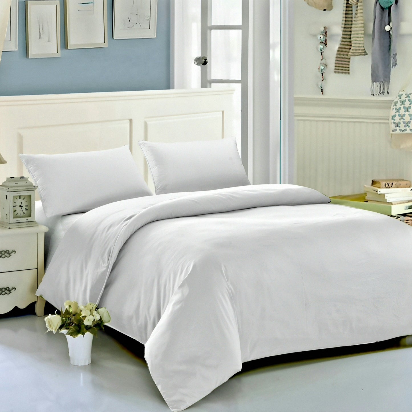 Luxury White Duvet Cover Set – Soft Breathable Cotton Blend