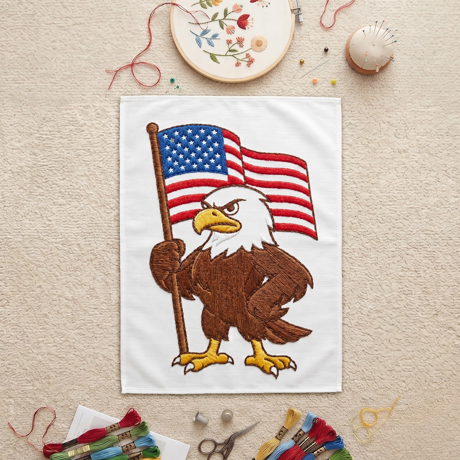 Modern patriotic eagle wall art for living room decoration
