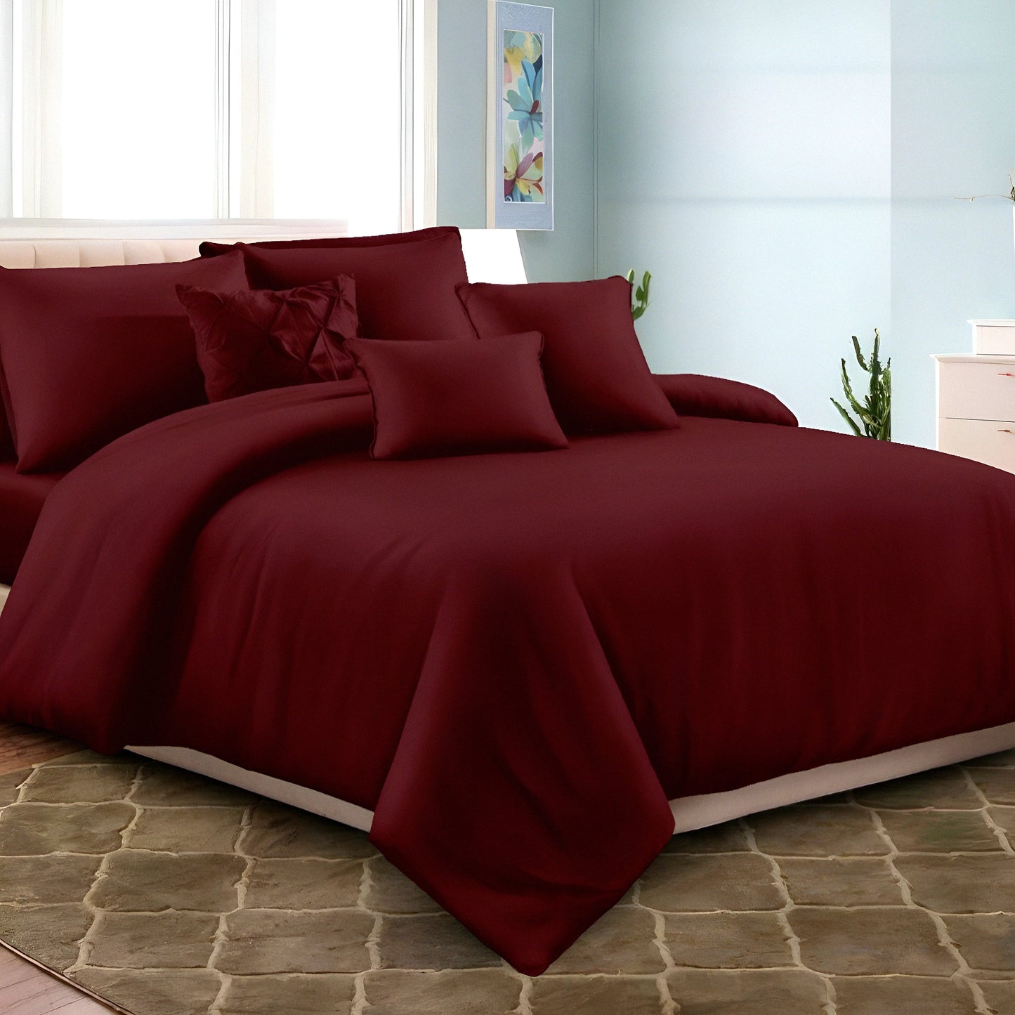 Luxury Hotel Collection Plain Cotton Bedsheet | Premium Bedding UAE
