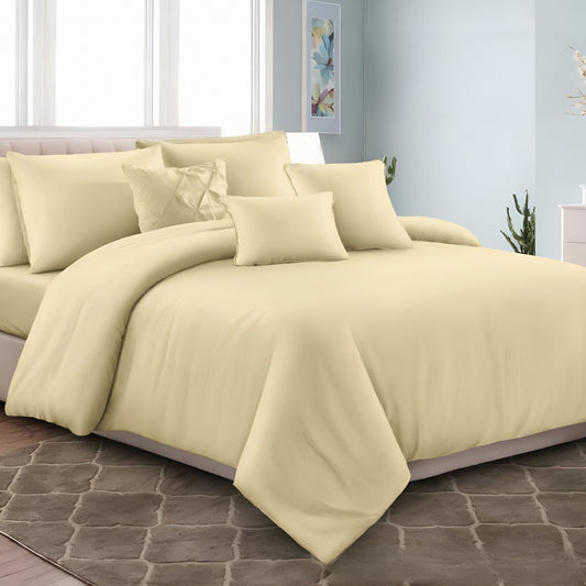 Cream cotton bedsheet set — طقم ملاية قطنية بيج ناعمة ومريحة