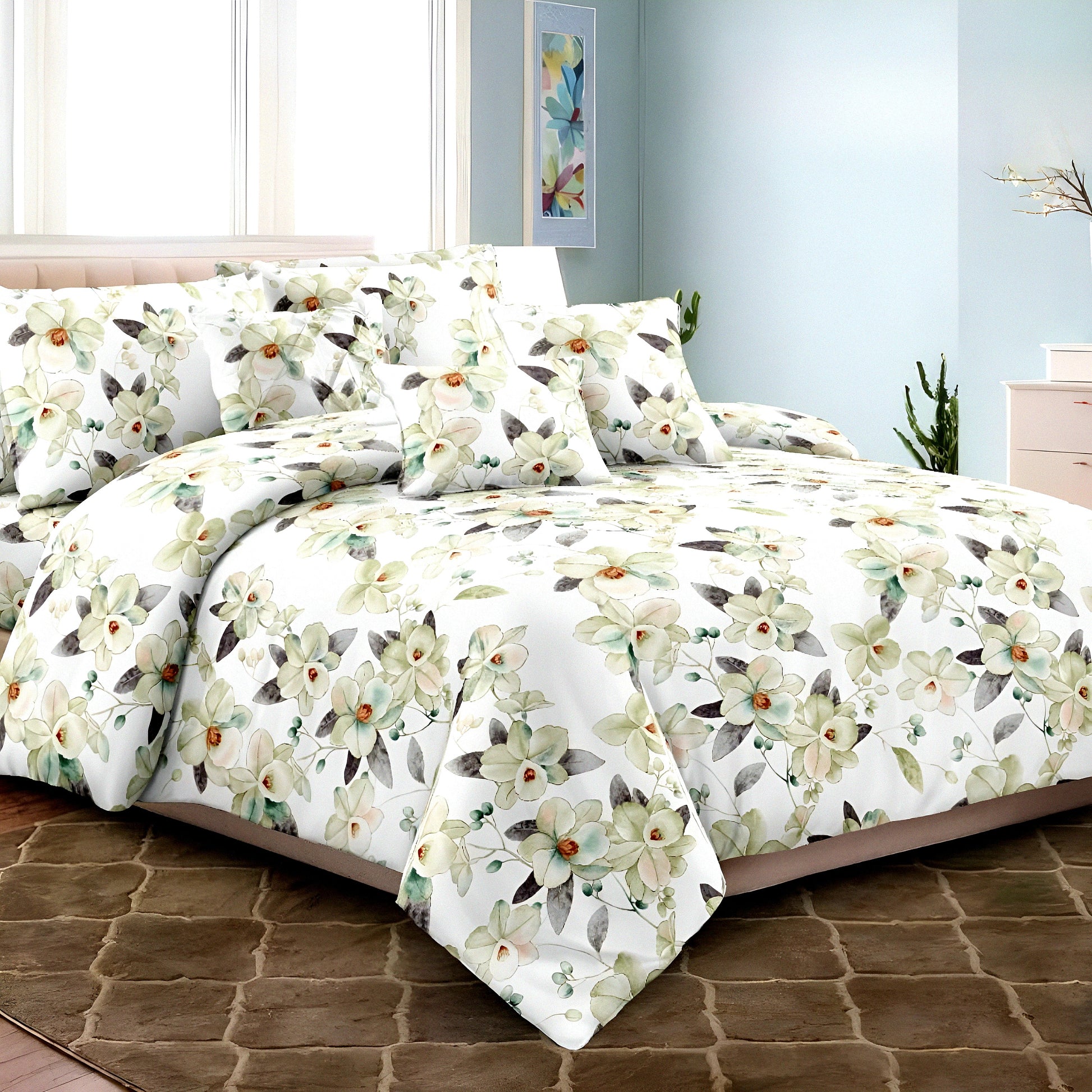 Soft breathable cotton floral bedsheet set for comfortable sleep