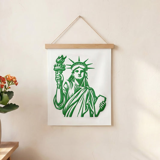 Embroidered Statue of Liberty wall decor hanging for home