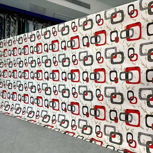 Red & Blue Geometric Cotton Bedsheet – Wholesale