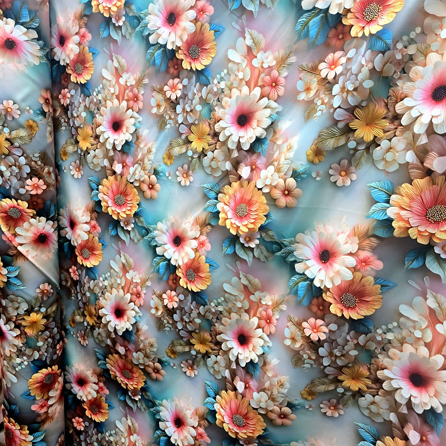 Modern botanical floral bedding fabric roll Dubai