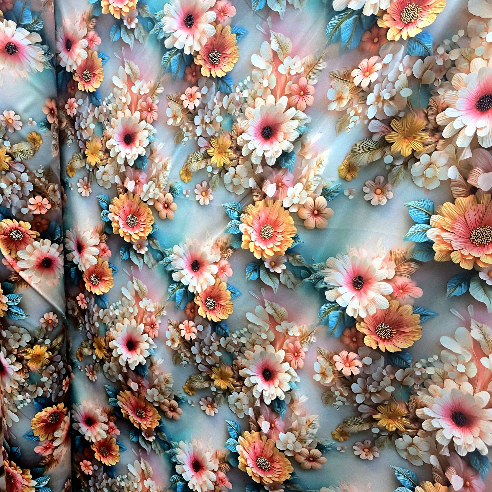 Modern botanical floral bedding fabric roll Dubai